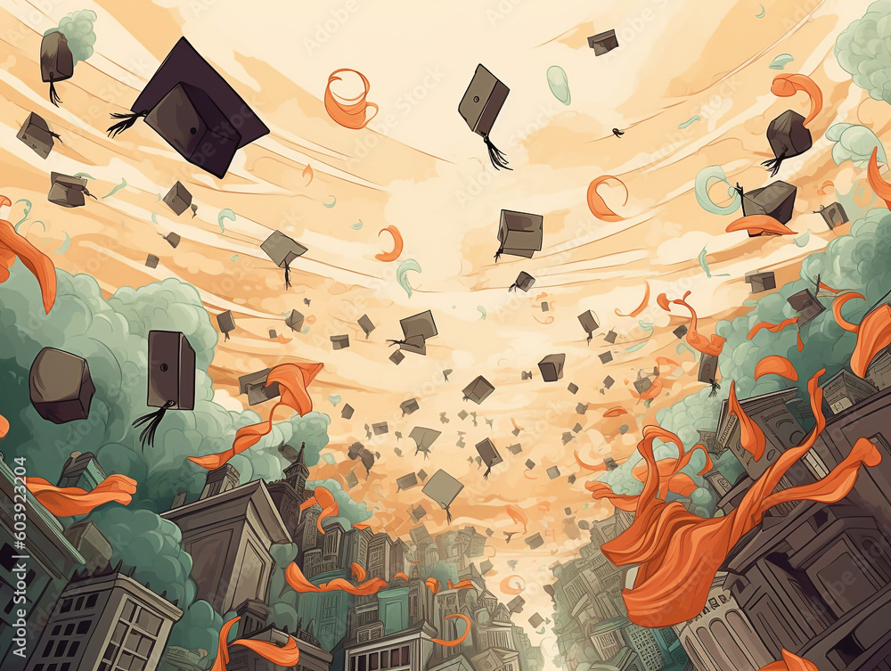 Graduation Background Illustration AI Generated Stock Illustration