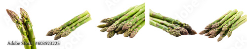 Set of asparagus isolated on transparent background 