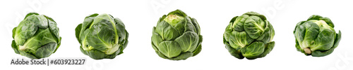 Set of brussel sprouts isolated on transparent background	