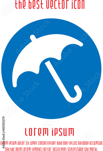 Umbrella vector icon EPS 10. Weather rain simple silhouette isolated symbol.