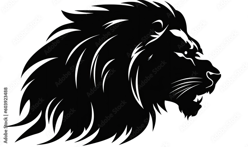 The majestic silhouette of a lion's head dominates the landscape. Creating using generative AI tools The majestic silhouette of a lion's head dominates the landscape. Creating using generative AI tools