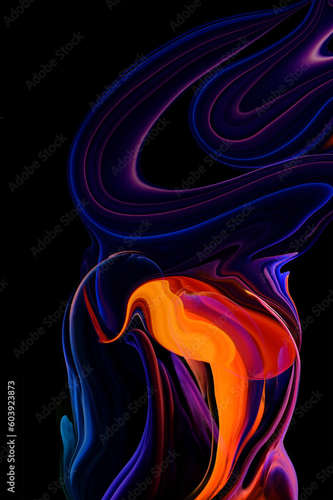 Color abstract illustration made of purple colored oil paint on background, Luxury abstract for a mobile screen concept,