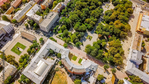 Panoramic view of the city from the air. Russia, Astrakhan.