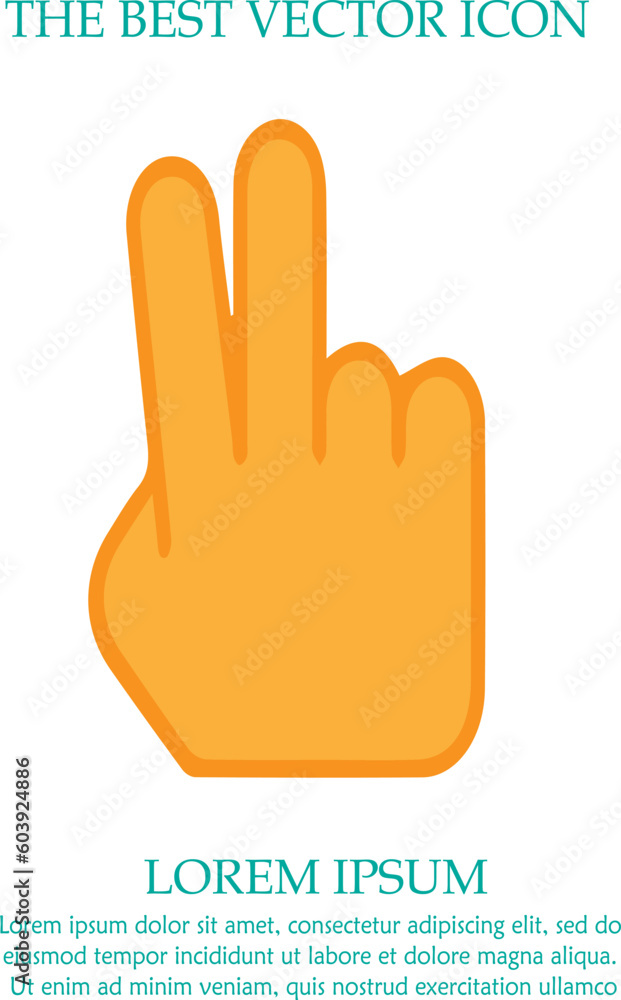 Victory isolated simple vector icon eps 10. V symbol. Victory isolated simple vector icon eps 10. V symbol.