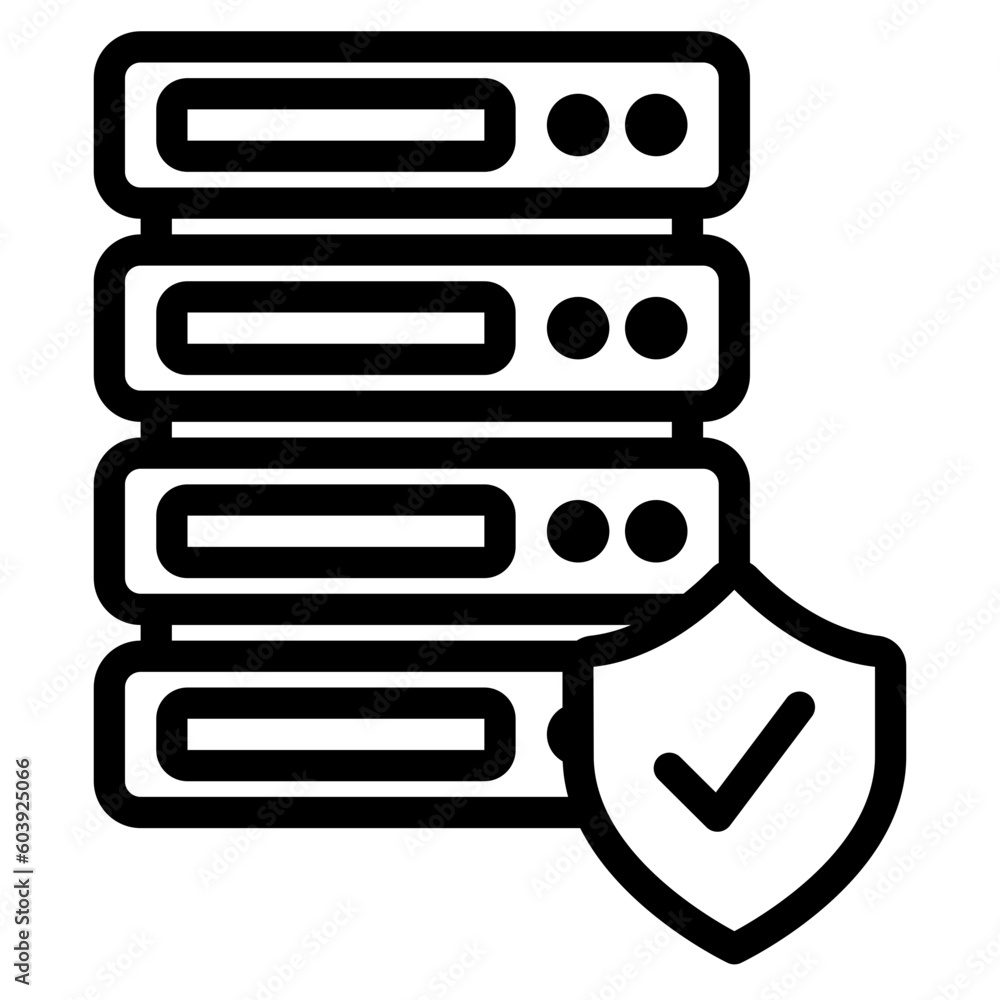Database security icon in line style, use for website mobile app presentation Database security icon in line style, use for website mobile app presentation