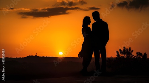 Young lovers at sunset