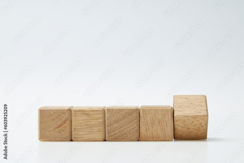 Wooden cube blocks with empty copy space for message word