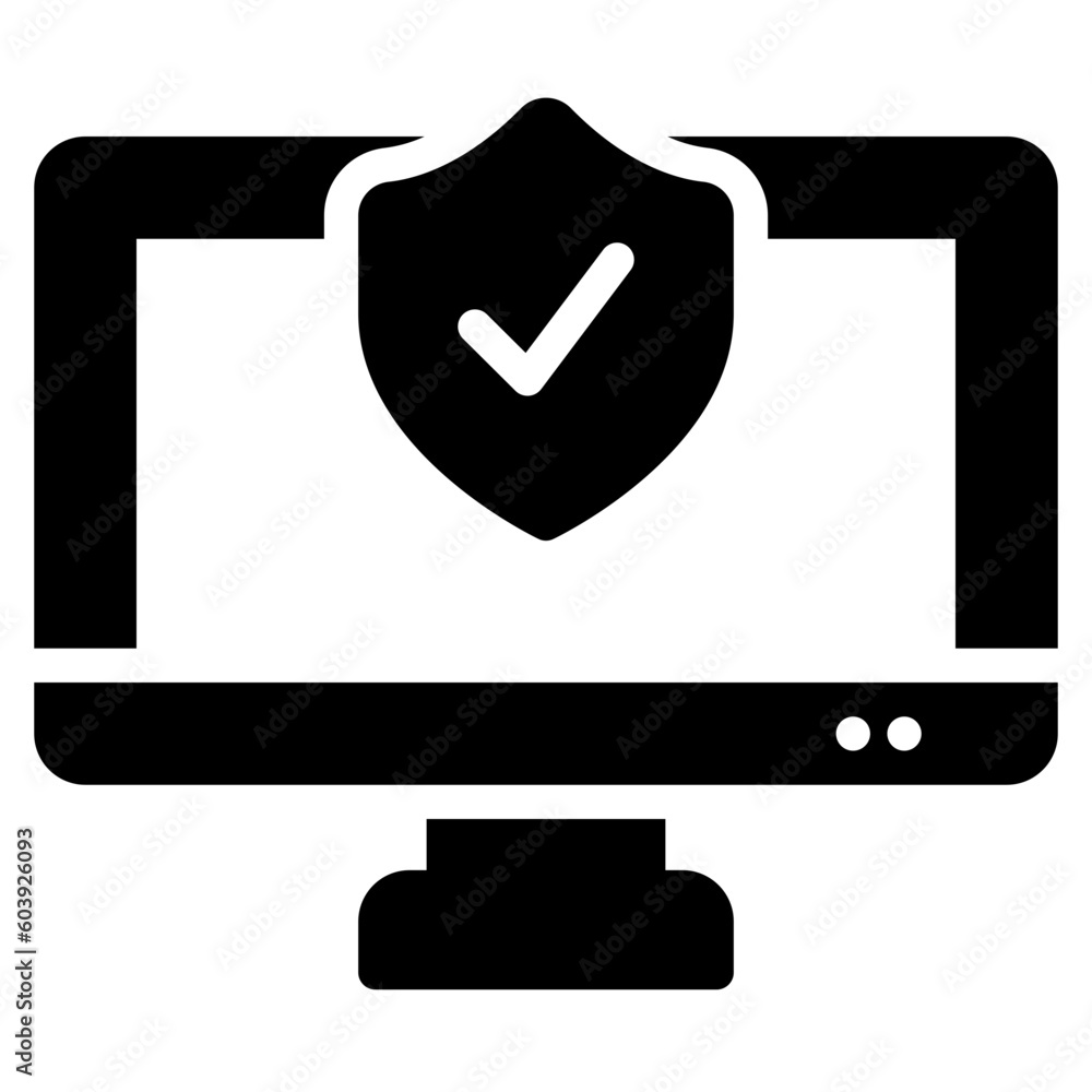 Computer security icon in solid style, use for website mobile app presentation Computer security icon in solid style, use for website mobile app presentation