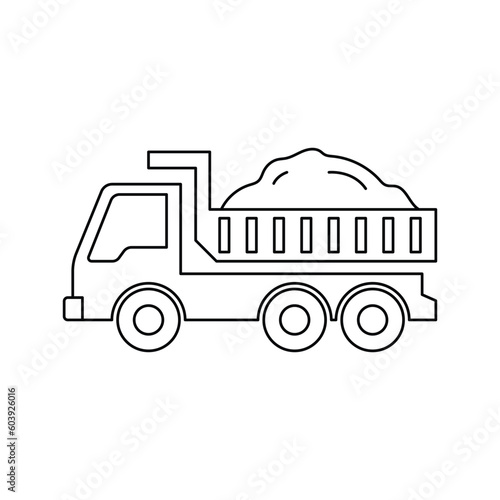 Dump truck icon design. isolated on white background. vector illustration