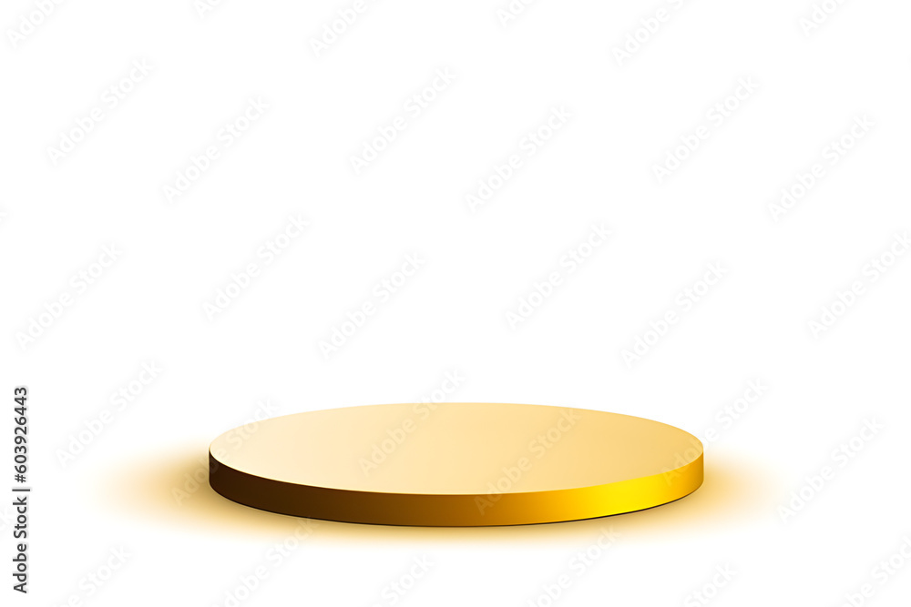 Golden Product Podium Isolated On White Background Golden Product Podium Isolated On White Background