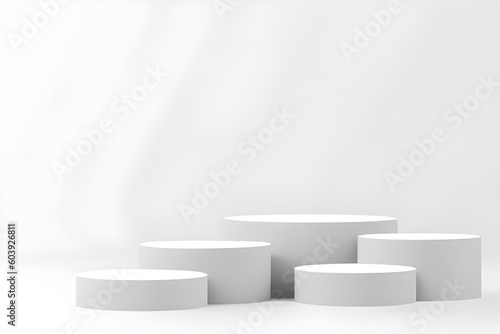 White Product Podium Isolated On White Background