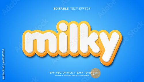 3D milky editable tetxt effect