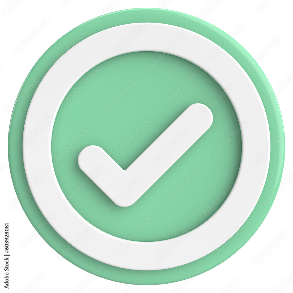 3D checkbox. Check mark. 3D illustration. 3D checkbox. Check mark. 3D illustration.