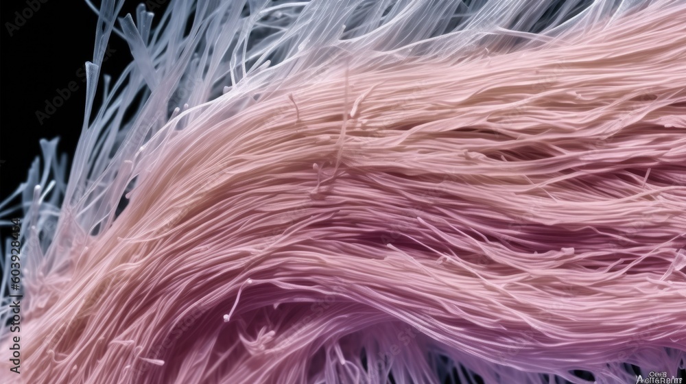 Obraz premium An Extensive, Detailed Visual Interpretation of Collagen Fibers: Unveiling the Critical Role of this Quintessential Protein in Maintaining and Promoting Skin Health - Generative AI Illustration 