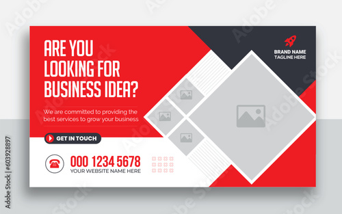 Business youtube thumbnail and web banner template design