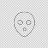 Alien face simple isolated vector icon eps 10.