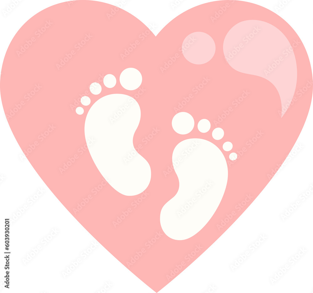 3D Render Baby foot bare foot heart icon Transparent Background PNG Baby  Feet, Footprint, Hearts 13860988 PNG