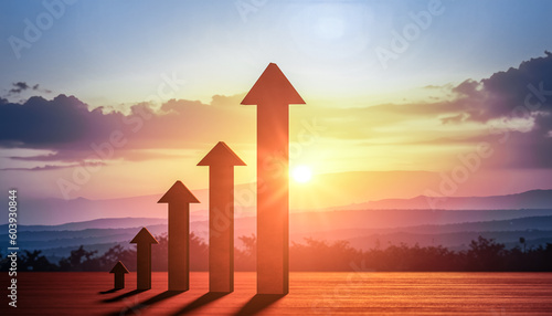 Tablou pe pânză rapid growth of economic indicators