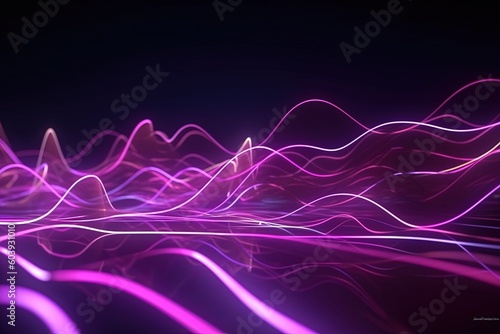 abstract futuristic background with pink purple glowing neon moving high speed wave lines and bokeh lights. Data transfer concept Fantastic wallpaper, Ai Generative