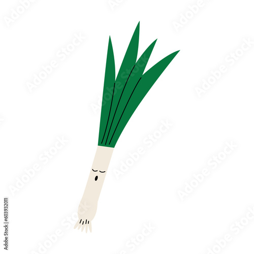Sleeping green onion character