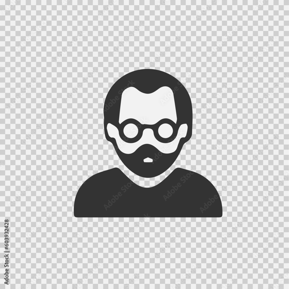 Man with glasses and beard vector icon eps 10.