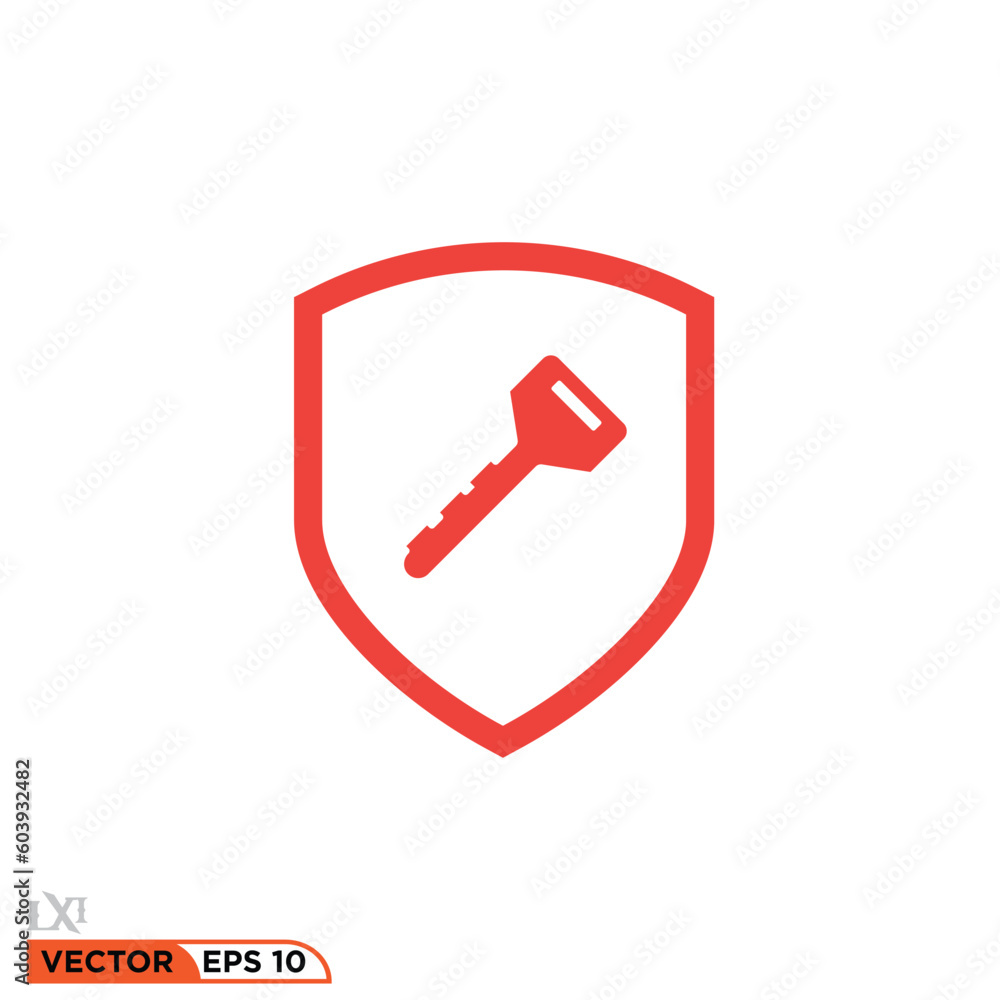 Icon vector graphic of shield key Icon vector graphic of shield key