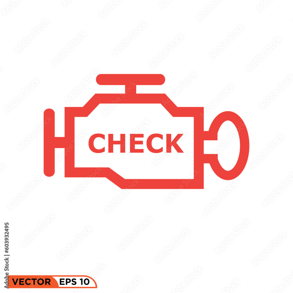 Icon vector graphic of Check Engine Dashboard Car Icon vector graphic of Check Engine Dashboard Car