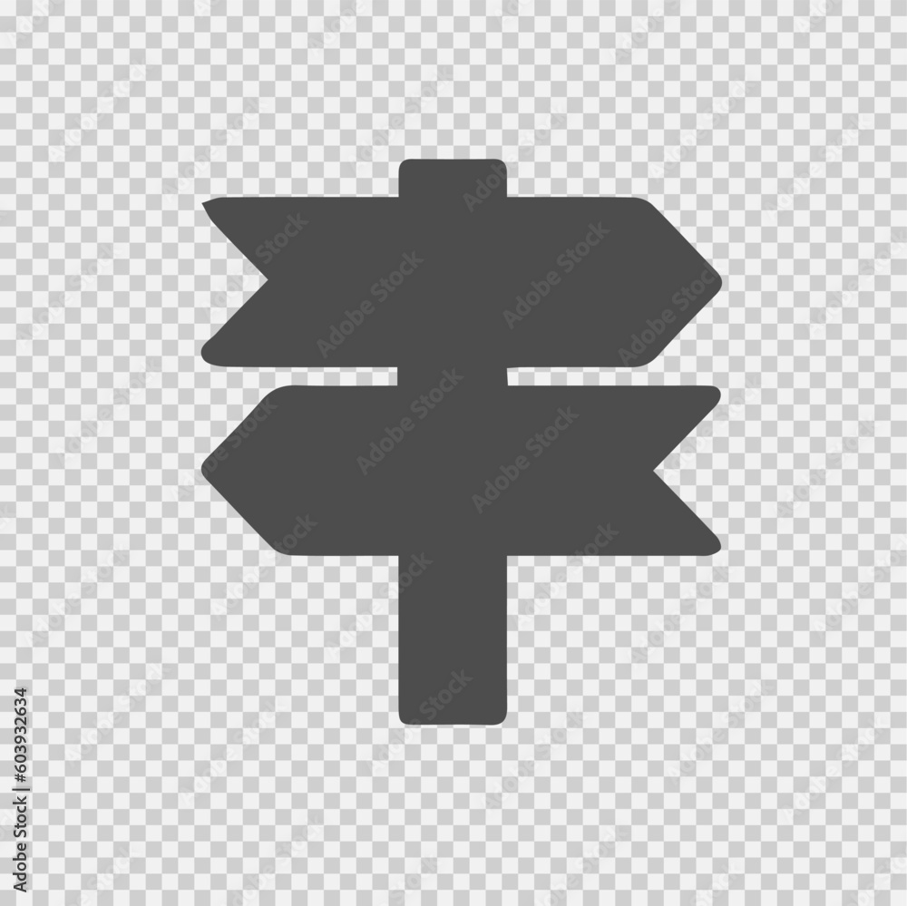 Obraz premium Signboard vector icon eps 10. Direction sign simple isolated pictogram.