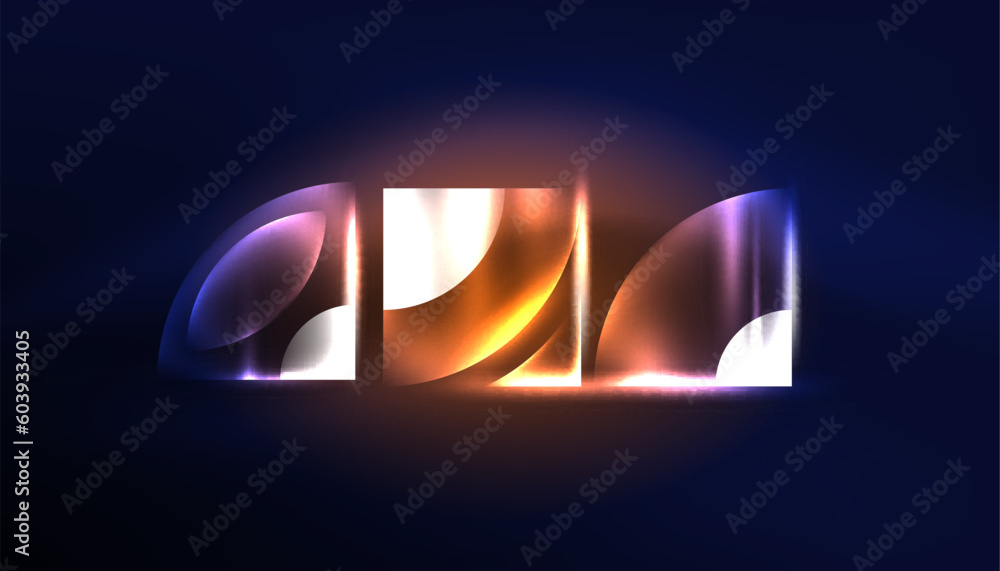 Abstract background vector neon glowing geometric elements. Hi-tech design for wallpaper, banner, background, landing page, wall art, invitation, prints, posters Abstract background vector neon glowing geometric elements. Hi-tech design for wallpaper, banner, background, landing page, wall art, invitation, prints, posters