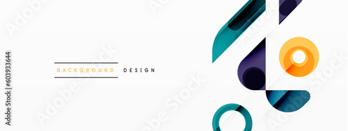 Colorful triangles and circles abstract background. Design for wallpaper, banner, background, landing page, wall art, invitation, prints, posters