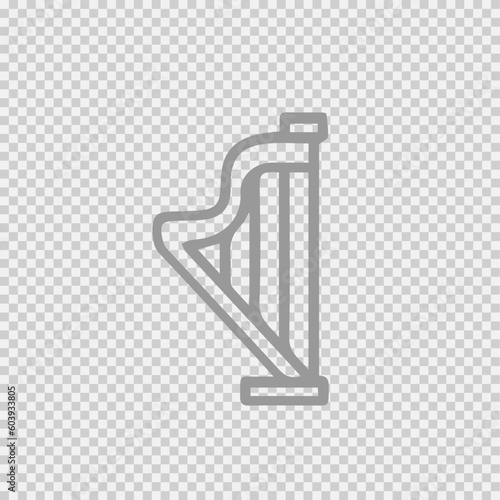 Harp vector icon. Music instrument simple isolated illustration.