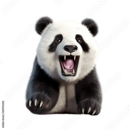 Joyful Panda on Transparent Background. AI