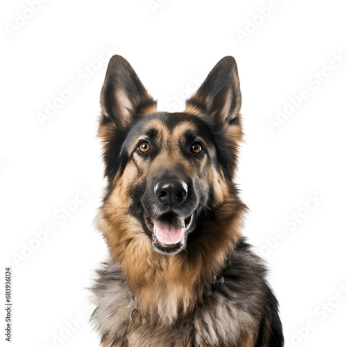 Transparent Background German Shepherd. AI