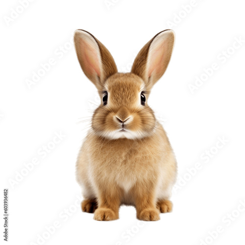 Adorable Bunny on Transparent Background. AI