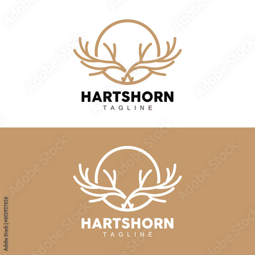 Deer Horn Logo  Animal Vector  Minimalist Simple Design  Illustration Symbol Icon
