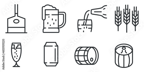 Brewery vector icon set. EPS 10