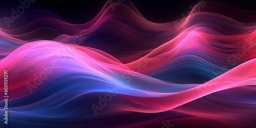 Purple and blue wavy artistic design. Beautiful illustration picture. Generative AI