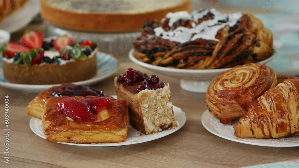 delicious pastries on the pastry table delicious pastries on the pastry table