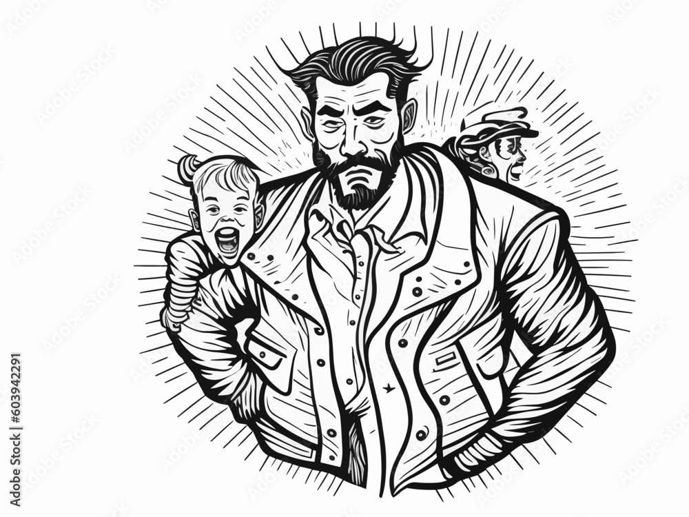 sketch of a person with child icon vector sketch of a person with child icon vector