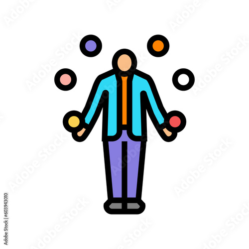 juggler carnival vintage show color icon vector. juggler carnival vintage show sign. isolated symbol illustration