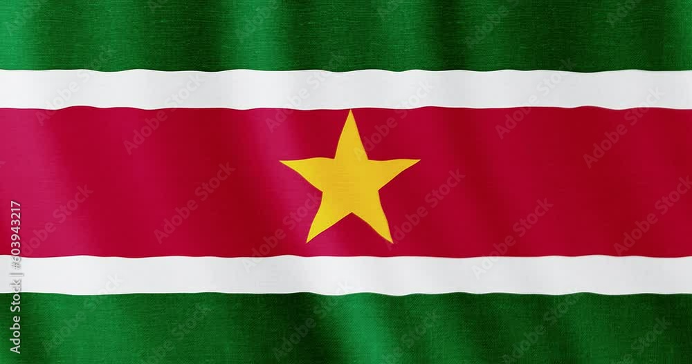 4k seamless loop animation with the flag of Suriname. Surinamese flag backdrop seamless animation. 4k seamless loop animation with the flag of Suriname. Surinamese flag backdrop seamless animation.