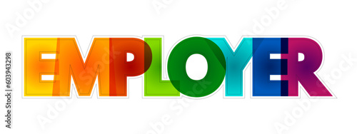 Employer colorful text quote, business concept background