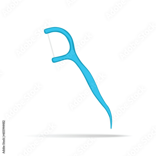 Floss toothpick isolated on white background. vector illustration.