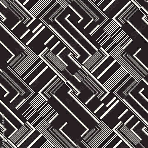 Monochrome Glitch Effect Textured Zigzag Pattern