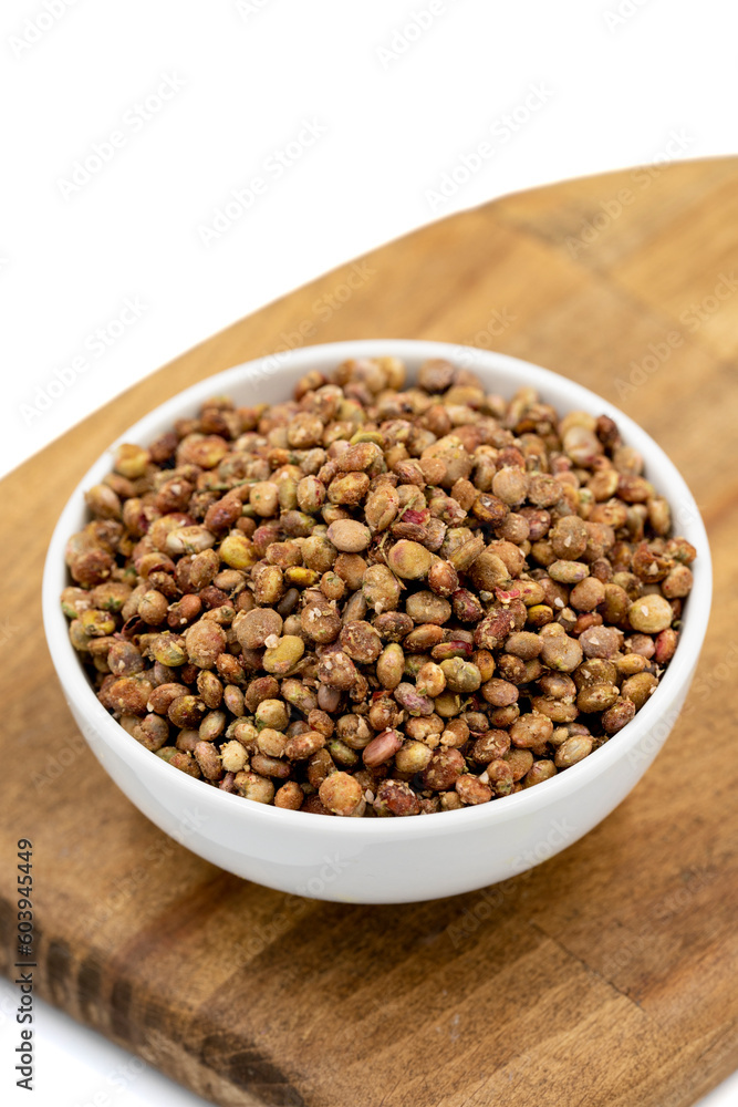 Sumac seeds. Dried sumac berries isolated on white background. Spice concept. Close up Sumac seeds. Dried sumac berries isolated on white background. Spice concept. Close up