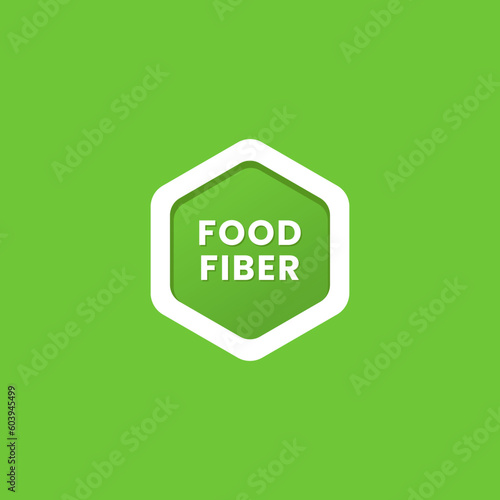 Food fiber label or Food fiber icon vector isolated in flat style. Simple Food fiber label for product packaging design element. Food fiber icon for packaging design element.