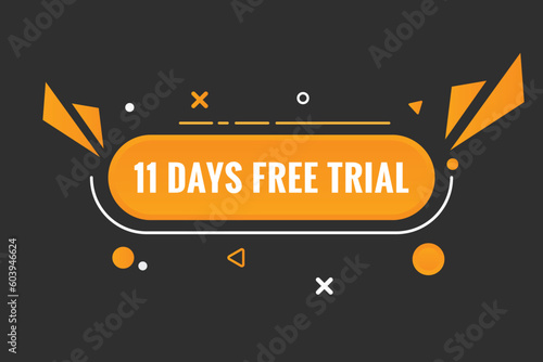 11 days Free trial Banner Design. 11 day free banner background