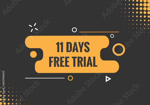 11 days Free trial Banner Design. 11 day free banner background