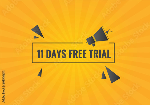 11 days Free trial Banner Design. 11 day free banner background
