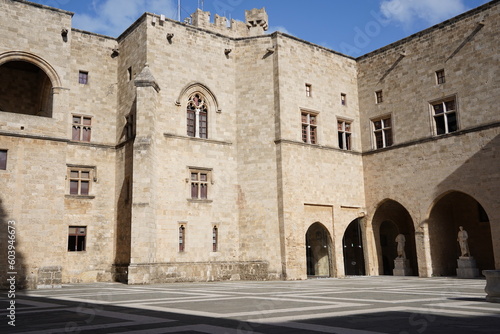 Courtyard at the Palace of the Grand Master. Rhodes Town, Rhodes, Dodecanese, Greece